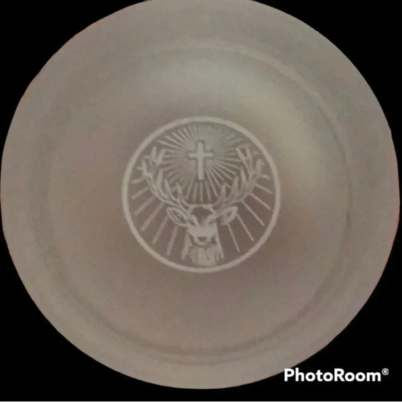 Vintage Jagermeister 2CL Embossed Frosted Jager Logo Deer Shot Glass X 2 EUC - Picture 2 of 3